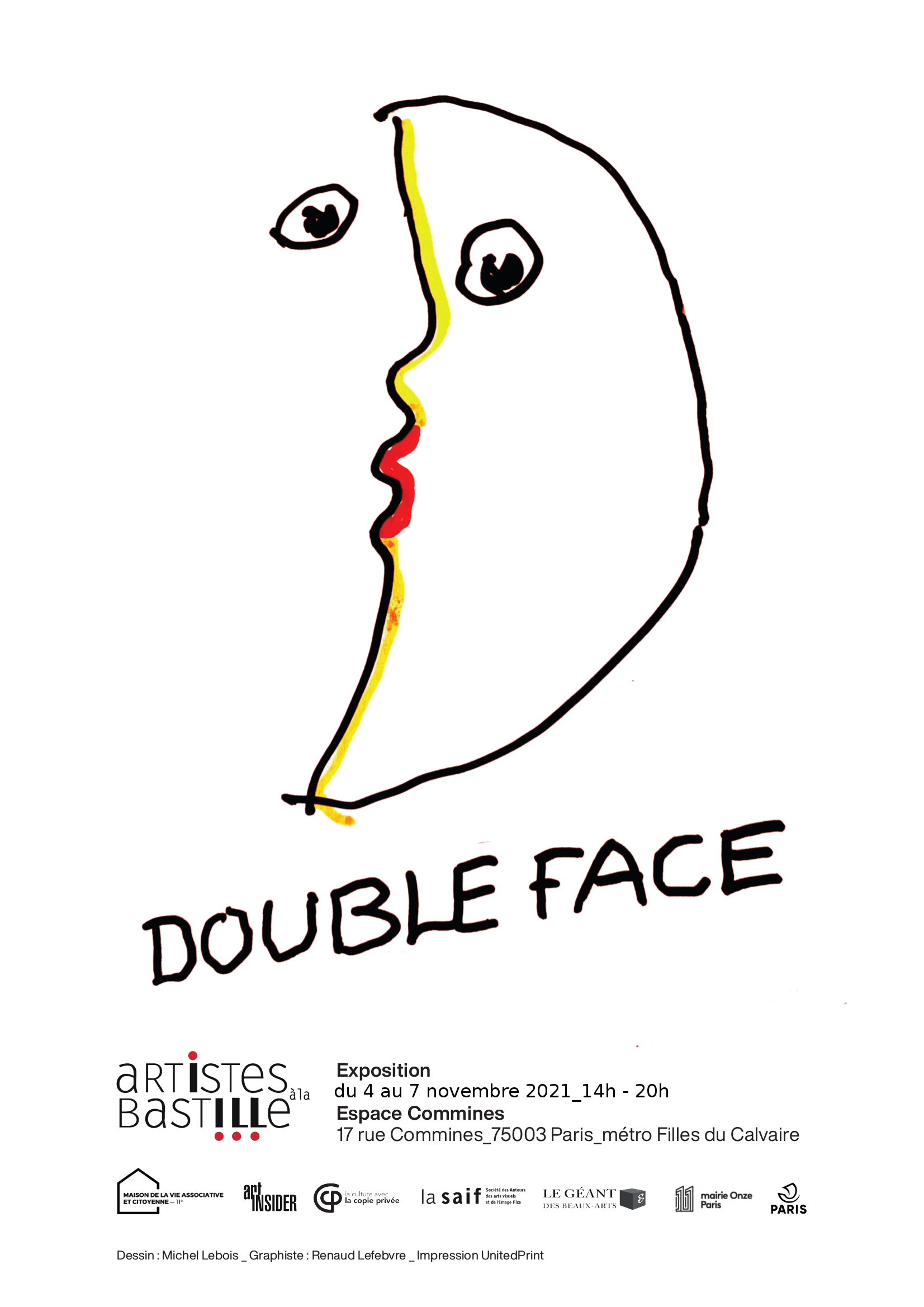 Double Face du 4 au 7 novembre 2021 Espace Commines 17 rue Commines