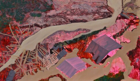 Chaos l'Inexorable 14 Glissement de terrain au Brésil Technique mixte sur toile 114cmx195cm 2011