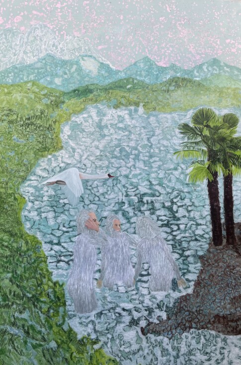 Voyage en Arcadie 30 Détrempe, huile sur toile 195cmx130cm 2020