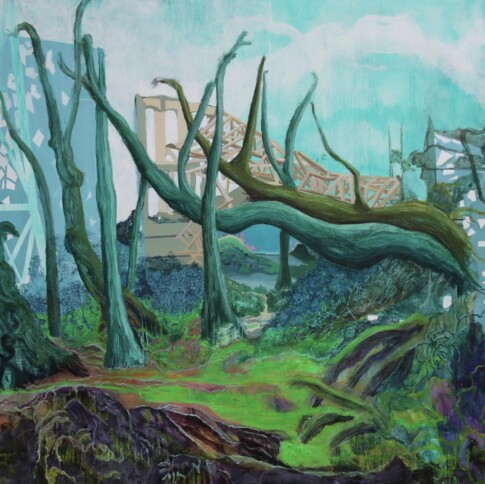 Chaos d'Hiroshima à Fukushima 1 Acrylique, huile sur toile 200cmx200cm 2014