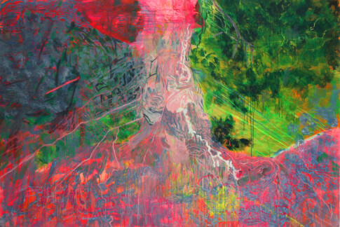 Chaos l'Inexorable 7D Inondations au Mexique Acrylique sur toile130cmx195cm 2011