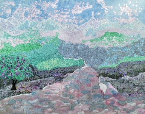 Voyage en Arcadie 19 Détrempe huile sur toile 104cmx130cm 2020
