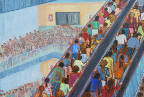 Heure de pointe dans le métro,
Sao Paulo - Brésil 
