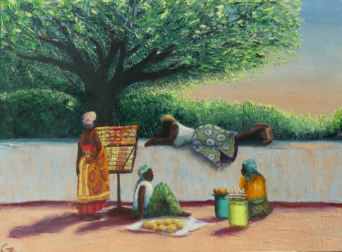 Business dans les rue d'Ilha, Mozambique