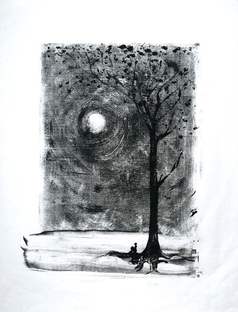 Contemplation - monotype -