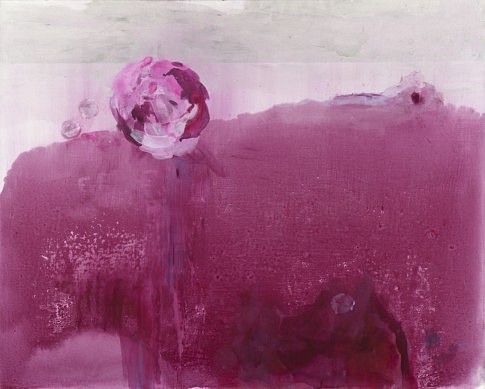 Bouquet de rose II - 2015 - peinture à l'eau et à l'huile, crayon et plâtre, 81 x 100 cm c Laurence Prat