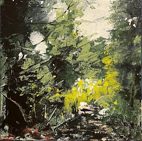 2022 - Clamart le bois des six frères, 30x30 
huile, acrylique support médium