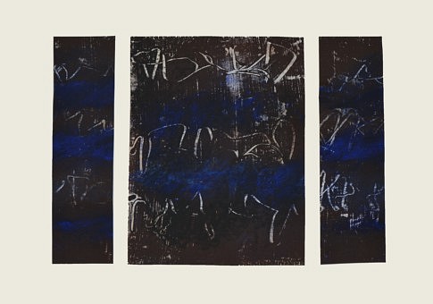 Fragments de nuits blanches 4, mixte sur papier, 42 x 21 ,7 cm.