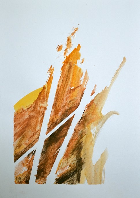 Terres (XIX),  terre, fusain et aquarelle sur papier, 29,7 x 42 cm